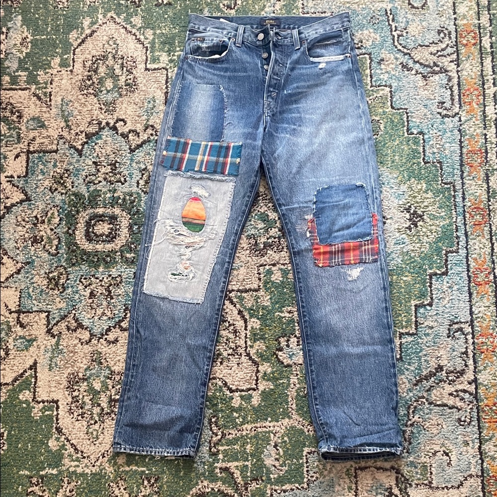 Fun Patchwork Blue Jean Mama